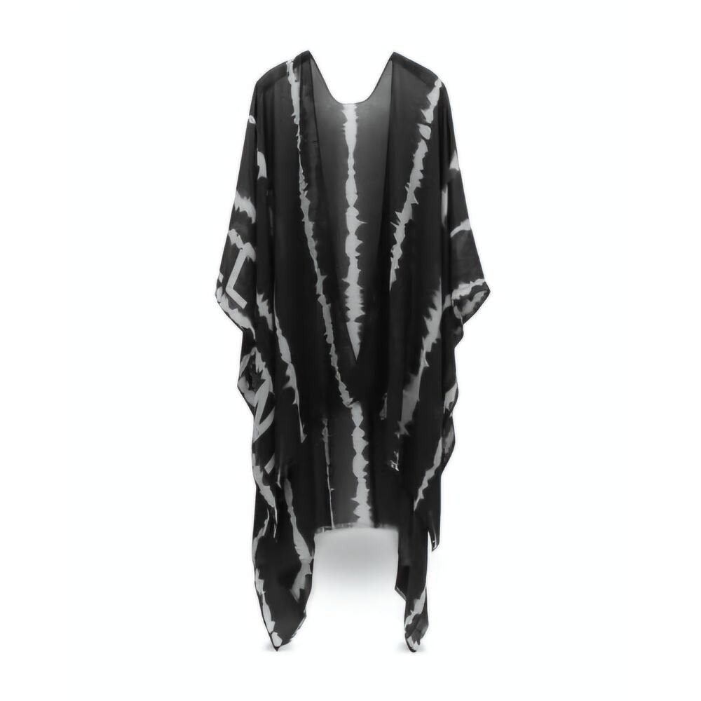 AllSaints‎ Tie Stripe Ruana Women OS Black Tie Dye Modal Wrap Scarf Lightweight